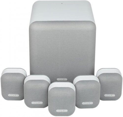 מערכת רמקולים לקולנוע ביתי 5.1 ערוצים מוניטור אודיו Mass Surround Sound – צבע לבן