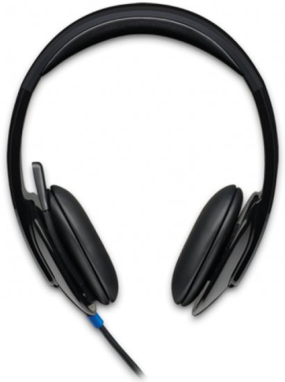 אוזניות עם מיקרופון למחשב לוג'יטק H540 USB – צבע שחור