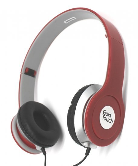 אוזניות קשת Gold Touch Stereo Headphones HYG-750 – צבע אדום