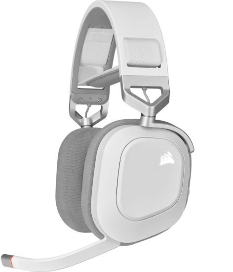 אוזניות גיימינג אלחוטיות Corsair HS80 Wireless Premium – צבע לבן