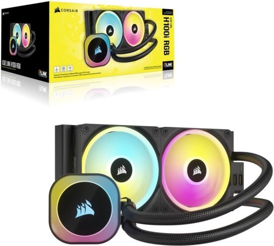 קירור נוזלי למעבד Corsair iCUE LINK H100i RGB 240mm - שחור