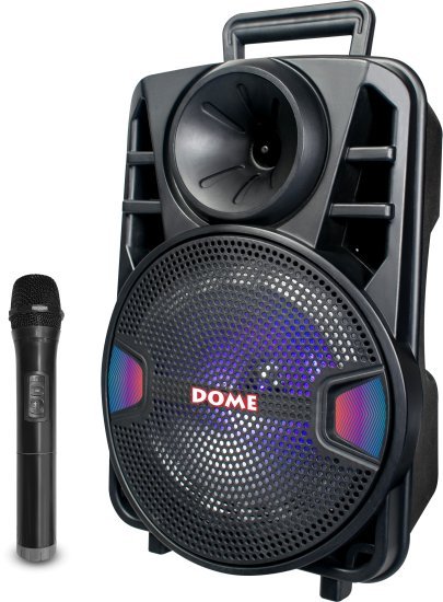 בידורית קריוקי ניידת TWS עם מיקרופון אלחוטי ותאורת דיסקו Dome DM-3008 1000W