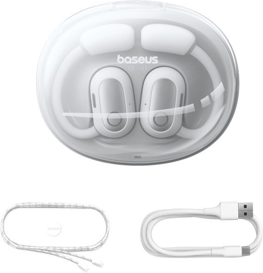 אוזניות ספורט אלחוטיות פתוחות Baseus Eli Sport 1 – צבע לבן כוכבים