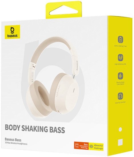 353256_b_1.jpg אוזניות קשת אלחוטיות בייסוס Bass 35 Max – צבע לבן
