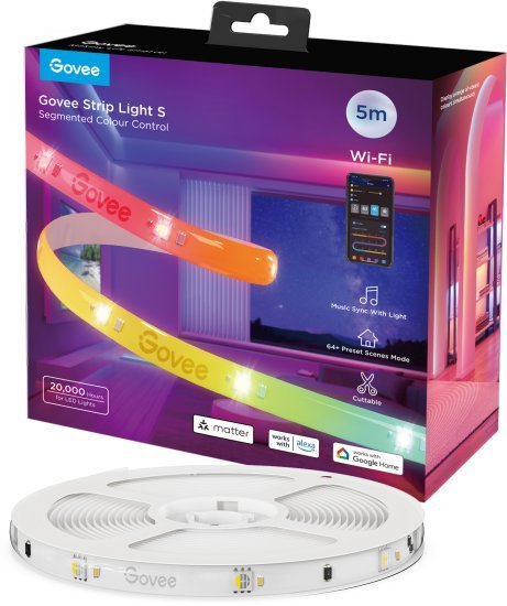 רצועת תאורת LED חכמה Govee Strip Light S – אורך 5 מטר