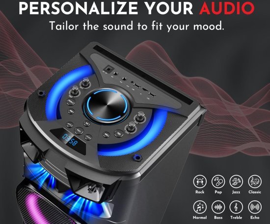 רמקול מסיבות Bluetooth JVC Party Box XS7222PB – שחור