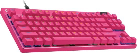 מקלדת גיימינג חוטית Logitech G Pro X TKL Rapid Tenkeyless צבע ורוד מגנטה
