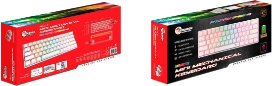 מקלדת אלחוטית מיני Dragon RGB GPDRA-MMK61-B – לבן