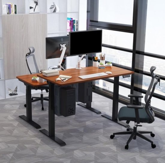 שולחן ישיבה עמידה חשמלי מתכוונן דגם Stand35 מבית Casiii צבע שחור