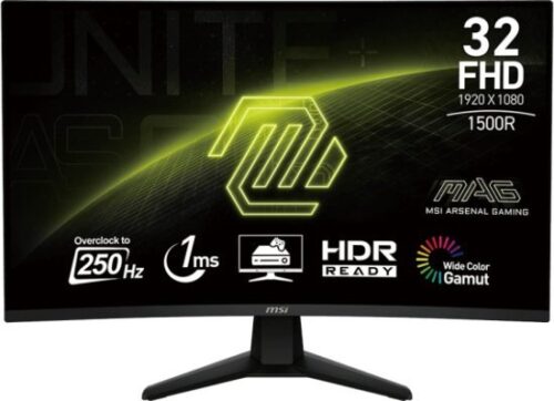 מסך מחשב גיימינג קעור ''MSI MAG 32C6X FHD 250Hz