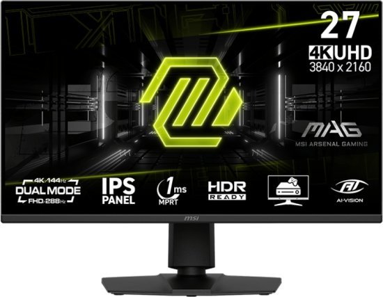 מסך MSI MAG 275UPD E14 UHD/FHD 144–288Hz