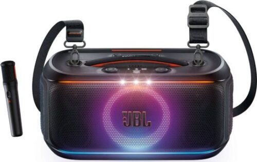 JBL PartyBox On-The-Go 2 רמקול מסיבות עם מיקרופון – שחור