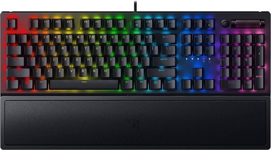 מקלדת גיימינג מכנית Razer BlackWidow V3 עם מתגים ירוקים טקטיליים קליקיים