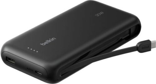 סוללת גיבוי 20000mAh עם טעינה מהירה 30W וכבל USB-C מובנה ל-Nintendo Switch 2 מבית Belkin – צבע שחור