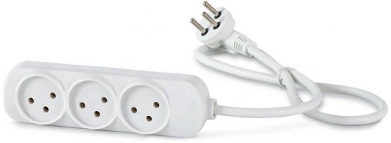 רב שקע 3 שקעים וכבל באורך 1 מטר NISKO