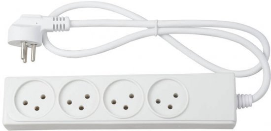 רב שקע 4 שקעים וכבל באורך 1 מטר NISKO