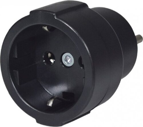 מתאם קבוע מתקע אירופאי לתקע ישראלי תלת פיני Wise Electric DPA-3 - צבע שחור