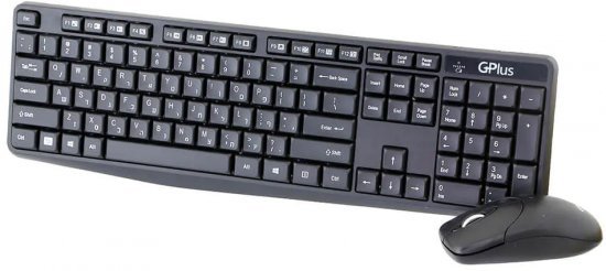 סט מקלדת ועכבר אלחוטיים GPlus KM-008B H.E 2.4GHz - צבע שחור