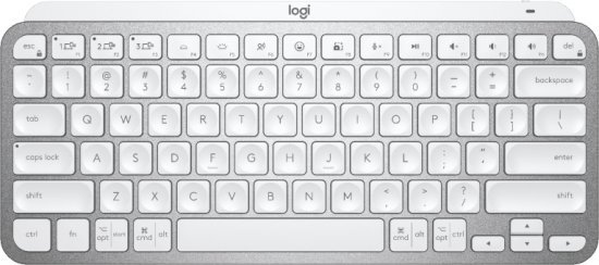 מקלדת מיני אלחוטית בלוטות' מוארת Logitech MX Keys Mini - כסוף / לבן