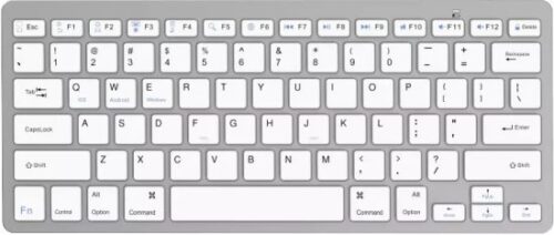 מקלדת Bluetooth אלחוטית Gold Touch - צבע כסוף עם מקשים לבנים