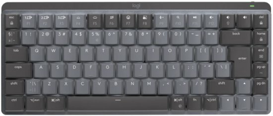 מקלדת מיני אלחוטית מכאנית ומוארת עם מתג Logitech MX Mechanical Mini Tactile Quiet - צבע Graphite