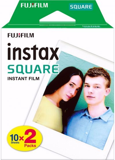 זוג מארזי 10 סרטי צילום (20 סה''כ) Fujifilm instax Square White למצלמות אינסטנט Fujifilm instax Square
