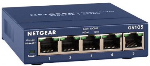 מתג לא מנוהל Netgear 5-Port Gigabit Ethernet GS105GE