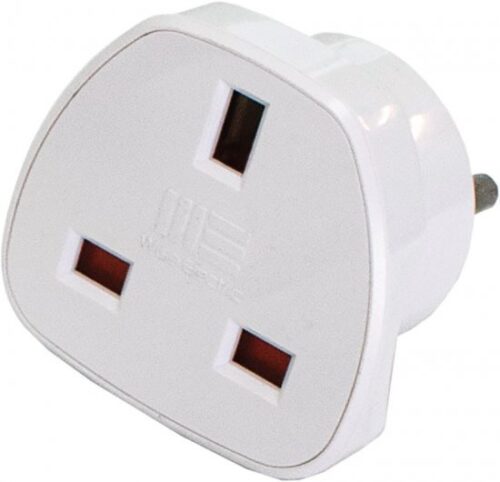 מתאם מתקע בריטי לתקע ישראלי תלת פיני Wise Electric DA-6 - צבע לבן