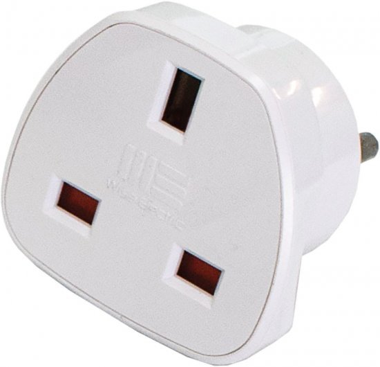 מתאם מתקע בריטי לתקע ישראלי תלת פיני Wise Electric DA-6 - צבע לבן