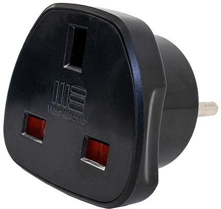 מתאם מתקע בריטי לתקע ישראלי תלת פיני Wise Electric DA-6 - צבע שחור