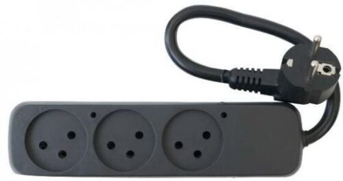 מפצל לגנרטורים 3 שקעים - 3X2.5² מ''מ 16A תקע גרמני Wise Electric DPS-3 / F צבע שחור