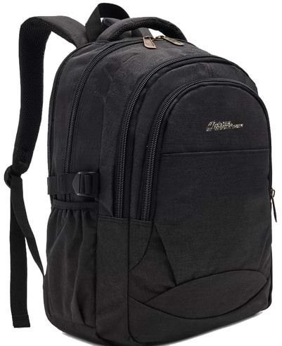 תיק גב למחשב נייד בגודל 15.6 אינץ' דגם Canberra מבית Camel Mountain - צבע שחור