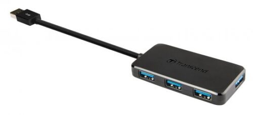 מפצל Transcend USB 3.0 4-Port Hub - צבע שחור