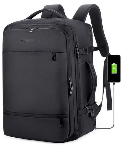 269405_b_1.jpg תיק נסיעות 36-57 ליטר בעל תא למחשב נייד בגודל 15.6 אינץ’ דגם The JetSetter Travel מבית Camel Mountain - צבע שחור