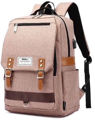 269429_b_1.jpg תיק גב למחשב נייד בגודל 15.6 אינץ’ דגם The Asia Retro מבית Camel Mountain - צבע ורוד בז'