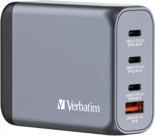 מטען קיר 100W 4-Port GaN USB-A / C מבית Verbatim