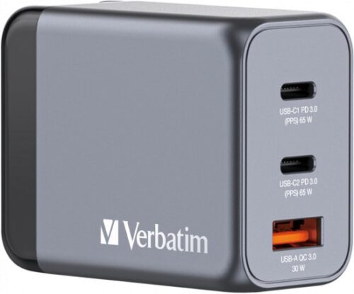 מטען קיר 65W 3-Port GaN USB-A / C מבית Verbatim