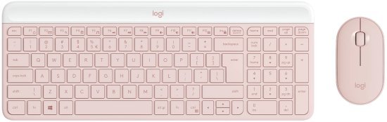 סט מקלדת ועכבר אלחוטיים Logitech MK470 Slim - ורוד