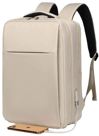 306220_b_1.jpg תיק גב למחשב נייד בגודל 13.3 אינץ’ דגם The FlexVoy Edge מבית Camel Mountain - צבע בז'