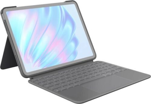 כיסוי מקלדת Logitech Combo Touch ל- Apple iPad Air 11-inch M2 / M3 2024 - צבע Oxford Grey - שפה עברית ואנגלית