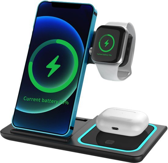 מעמד שולחני עם טעינה אלחוטית Power-Tech X455 - צבע שחור