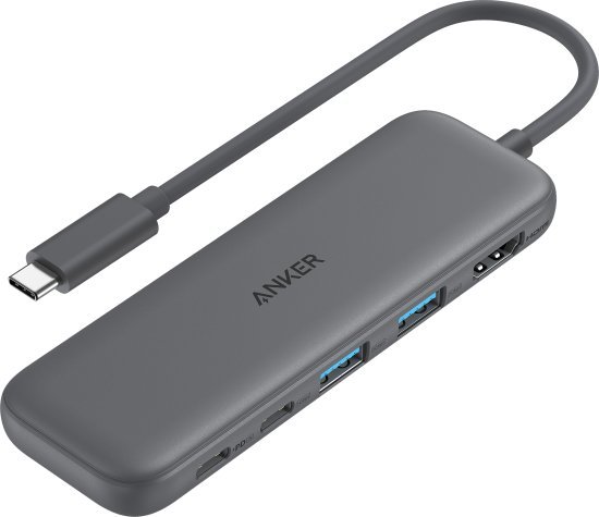 תחנת עגינה 5 ב-1 Anker 332 USB-C 4K HDMI - צבע שחור
