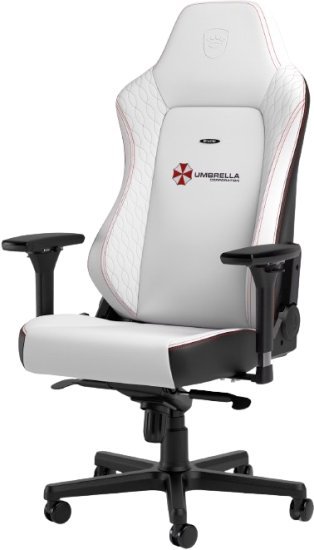 כיסא גיימינג סדרת Hero דגם Resident Evil Umbrella מבית Noblechairs - מהדורה מיוחדת - צבע שחור / לבן
