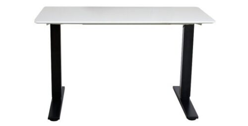 שולחן פנאומטי 140 ס''מ מבית Keisar - רגלי השולחן צבע שחור, פלטה בציפוי PVC צבע לבן