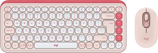סט מקלדת ועכבר אלחוטיים Logitech POP ICON Combo - צבע Rose
