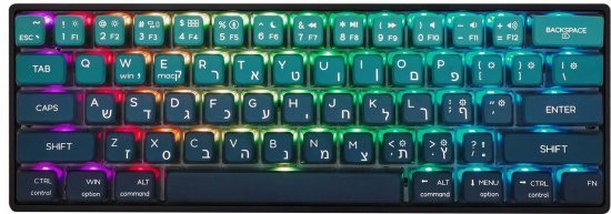 מקלדת גיימינג מכנית חוטית SKYLOONG GK61 Pudding - צבע כחול