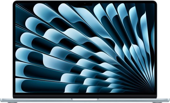 מחשב Apple MacBook Air 15 M4 Chip 10-Core CPU, 10-Core GPU, 512GB SSD Storage, 32GB Unified Memory - צבע Sky Blue - מקלדת עברית / אנגלית - דגם Z1HD000KR