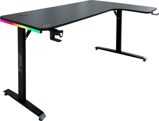שולחן גיימינג פינתי ימין מקצועי Dragon TL RGB - צבע שחור