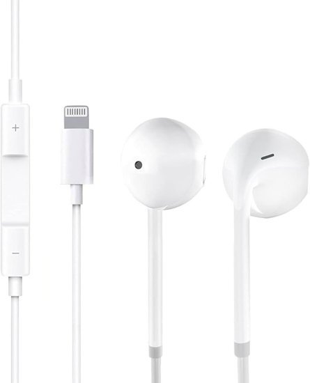 378725_b_1.jpg אוזניות חוטיות דגם ZE-E13 חיבור Lightning מבית FVI Technologies - צבע לבן
