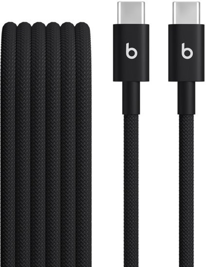 379714_b_1.jpg כבל עם ציפוי בד קלוע בחיבור USB-C ל- USB-C מבית Apple Beats - אורך 1.5 מטר - צבע Bolt Black (2 יחידות)